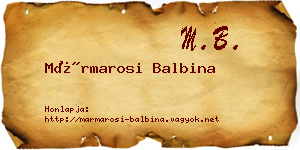 Mármarosi Balbina névjegykártya